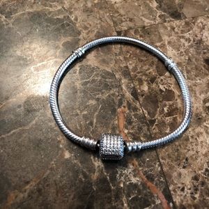 Pandora signature pave clasp bracelet